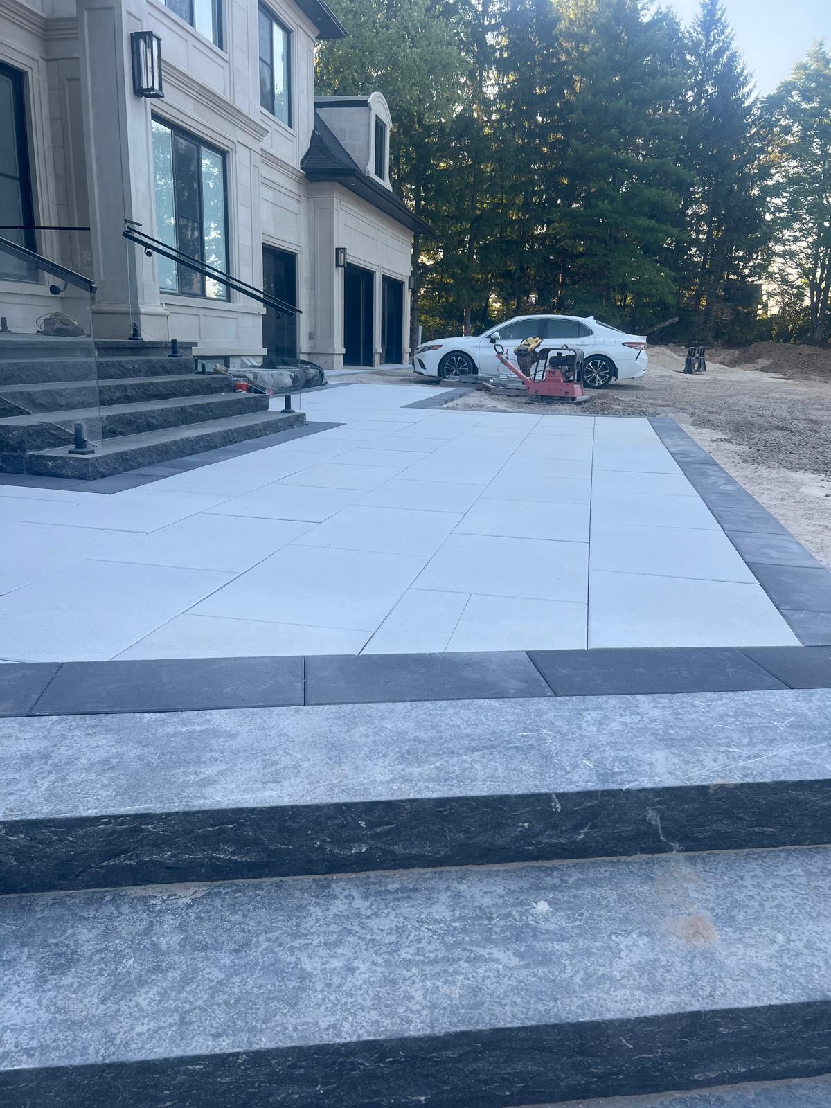 Light Lyra patio slab for BBQ surround